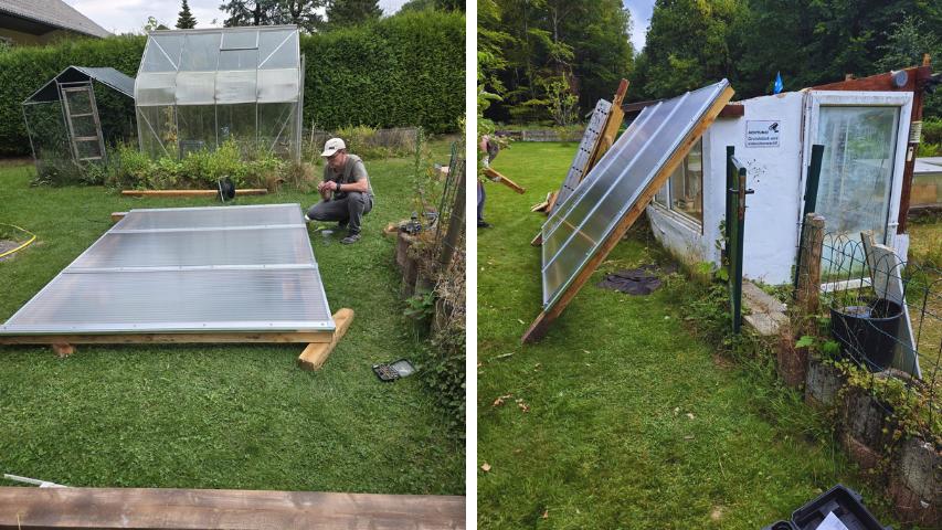 Das fertige Dach vor dem Einbau